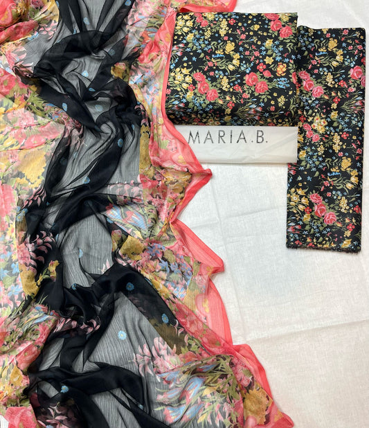 MARIA B LAWN DIGITAL PRINT ALLOVER 3 PIECE